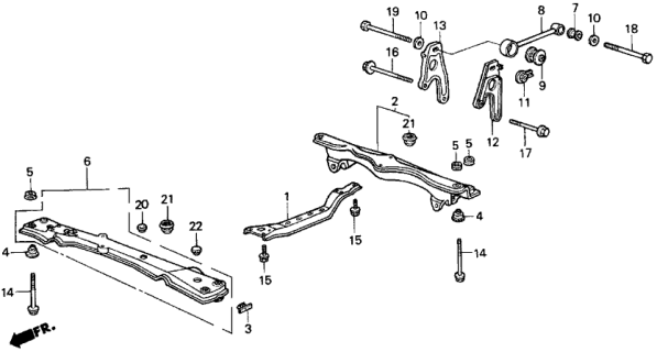 1986 Honda Accord Torque Rod - Front Beam Diagram