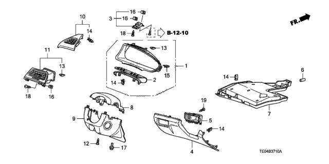 2008 Honda Accord 2 Door EXL-V6 (NAVIGATION) KA 6MT Instrument Panel Garnish (Driver Side) Diagram