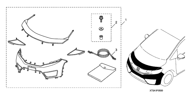 2017 Honda Fit 5 Door LX KA CVT Nose Mask (Full) Diagram
