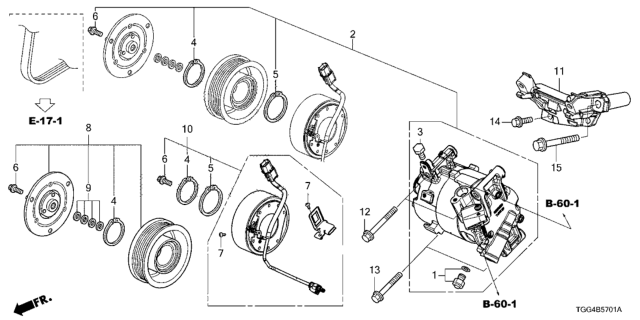 2020 Honda Civic C-Ring, Pulley Diagram for 38812-5J6-A01