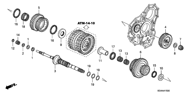 2007 Honda Accord Gear, Mainshaft Fourth Diagram for 23461-RAY-A00