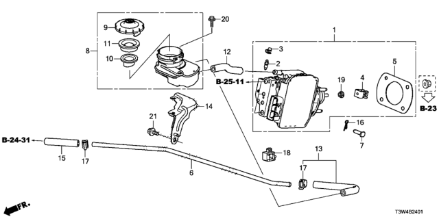 2017 Honda Accord Hybrid Pipe, Suction Diagram for 46369-T3Z-A10