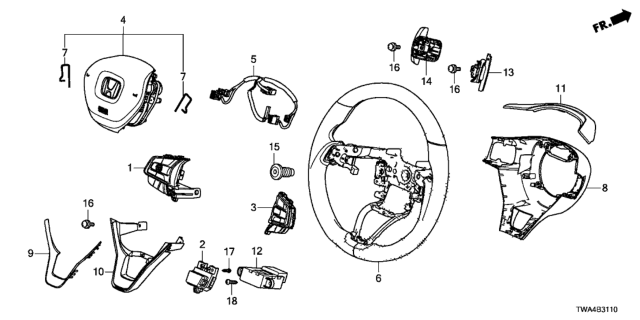 2019 Honda Accord Hybrid Module Assembly, Driver (Deep Black) Diagram for 77801-TVA-A10ZA