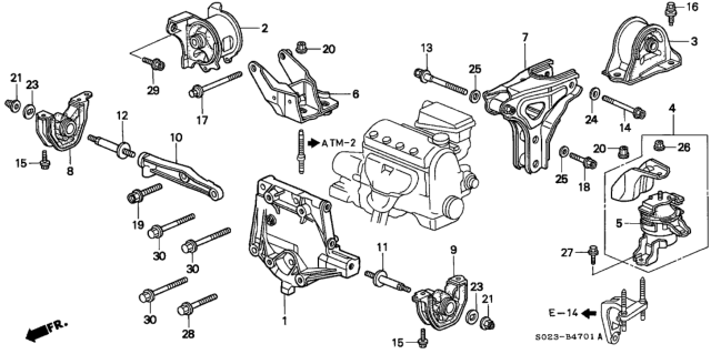 1998 Honda Civic Engine Mount Diagram