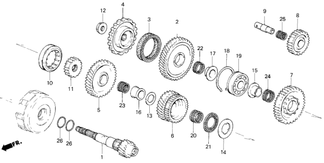 1985 Honda Civic AT Countershaft Diagram