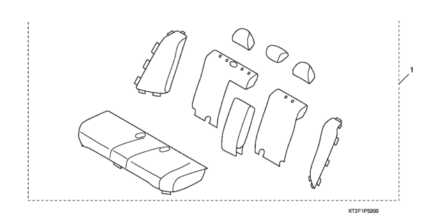2017 Honda Accord 4 Door EX KA CVT Rear Seat Cover Diagram