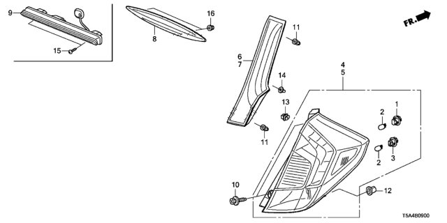 2015 Honda Fit Light Assy., High Mount Stop Diagram for 34270-T5A-J01