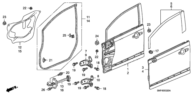 2008 Honda Civic Front Door Panels Diagram