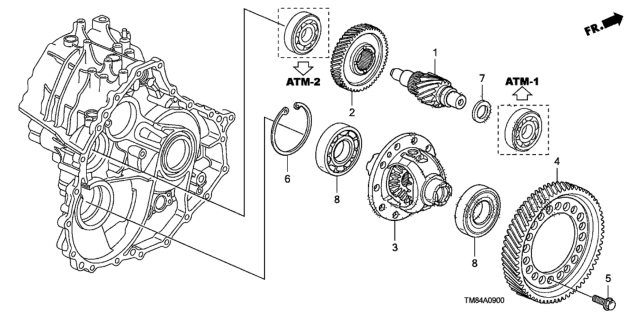 2014 Honda Insight Shaft, Final Drive Diagram for 23221-RBL-000