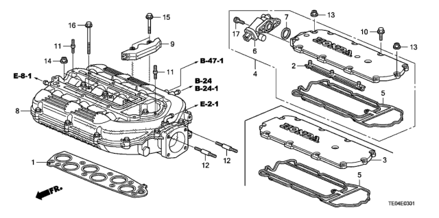 2011 Honda Accord Intake Manifold (V6) Diagram