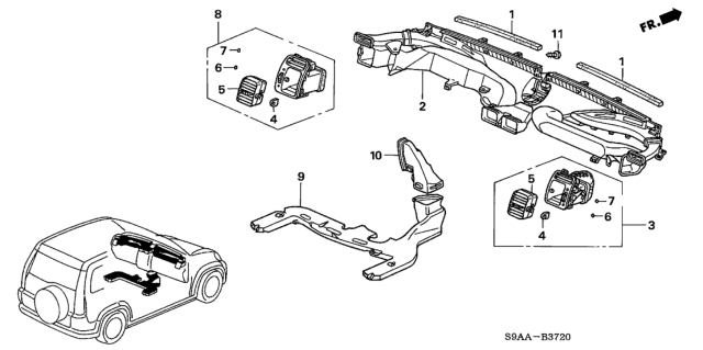 2006 Honda CR-V Duct Diagram