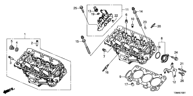 2017 Honda Accord Valve Assembly, Spool Diagram for 15810-5G0-A01