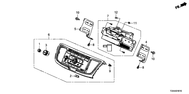 2017 Honda Accord Tuner Unit (Pioneer) Diagram for 39171-T2F-A11