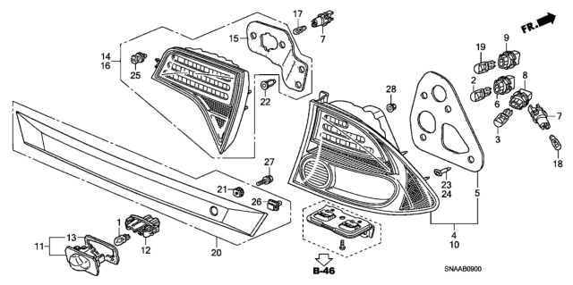 2009 Honda Civic Taillight - License Light Diagram