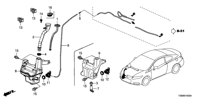 2013 Honda Civic Windshield Washer Diagram