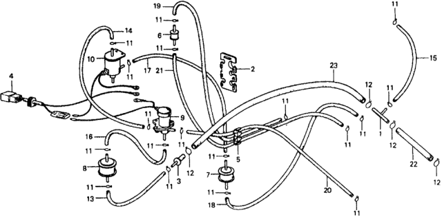 1978 Honda Civic 3 Door ** KL HMT HMT Control Valve Diagram