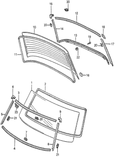 1982 Honda Accord Spacer, Windshield (Lower) Diagram for 67806-692-000