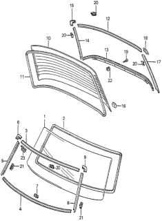 1982 Honda Accord Molding, FR. Windshield (Lower) Diagram for 67802-SA6-000