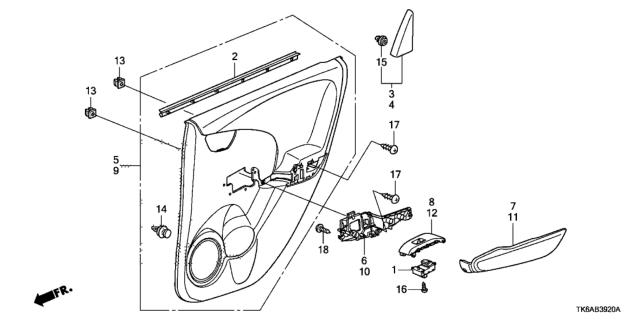 2013 Honda Fit Rear Door Lining Diagram