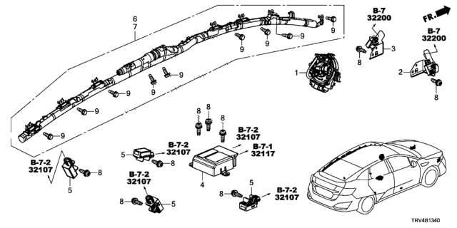 2017 Honda Clarity Electric SRS Unit Diagram