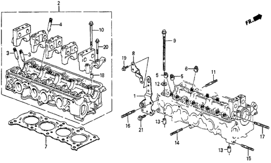 1983 Honda Prelude Gasket, Cylinder Head Diagram for 12251-PC6-663