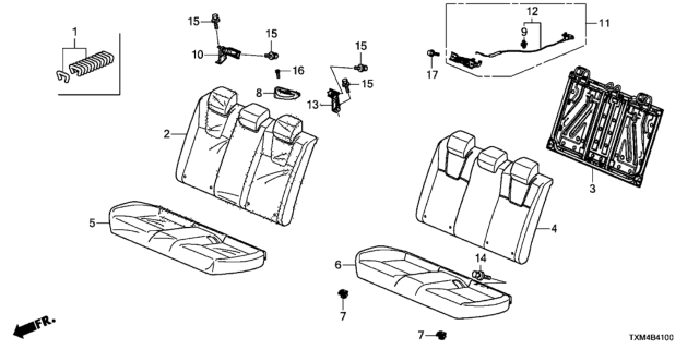 2019 Honda Insight Rear Seat (Fall Down) Diagram