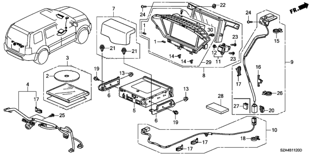 2012 Honda Pilot Cushion, Rubber Diagram for 37115-TK8-A01