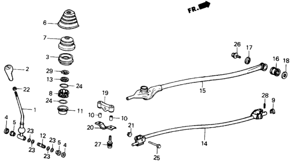 1985 Honda Civic Lever, Change Diagram for 54101-SB3-000