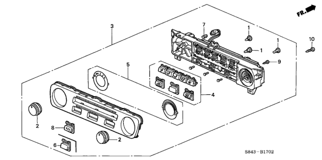 2002 Honda Accord Control Assy., Heater *NH167L* (GRAPHITE BLACK) Diagram for 79600-S84-A31ZA