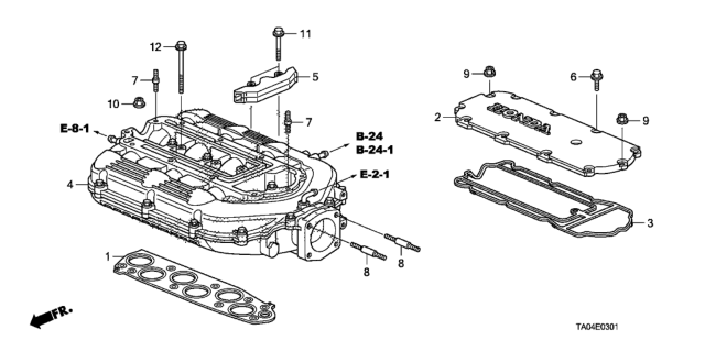 2009 Honda Accord Manifold, Intake Diagram for 17160-R70-A01