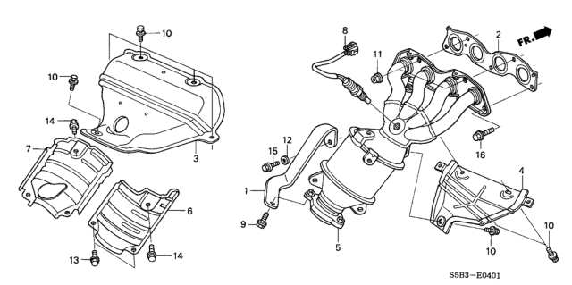 2005 Honda Civic Sensor, Air Fuel Ratio Diagram for 36531-PZA-L01