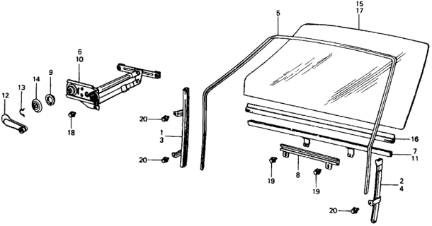 1977 Honda Civic Door Window Diagram