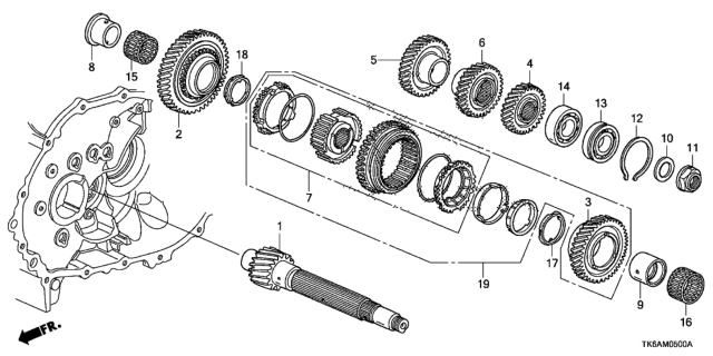 2013 Honda Fit 5 Door FIT (SAYAMA PLANT) KA 5MT MT Countershaft Diagram