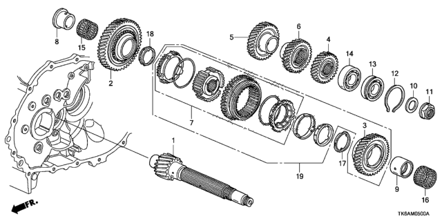 2013 Honda Fit MT Countershaft Diagram