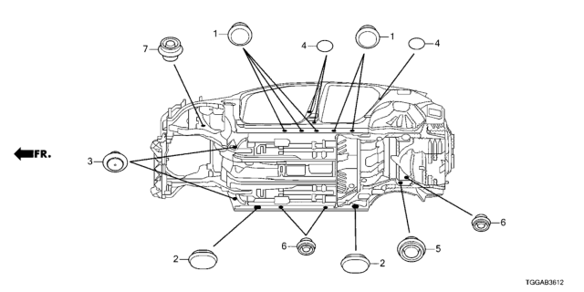 2021 Honda Civic Grommet (Lower) Diagram