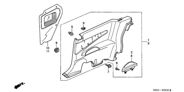 2002 Honda Accord 2 Door EX KA 5MT Side Lining Diagram