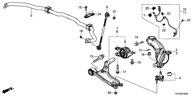 2018 Honda Clarity Fuel Cell 4 Door D (CLARITY NMC) KA 1AT Front Knuckle Diagram