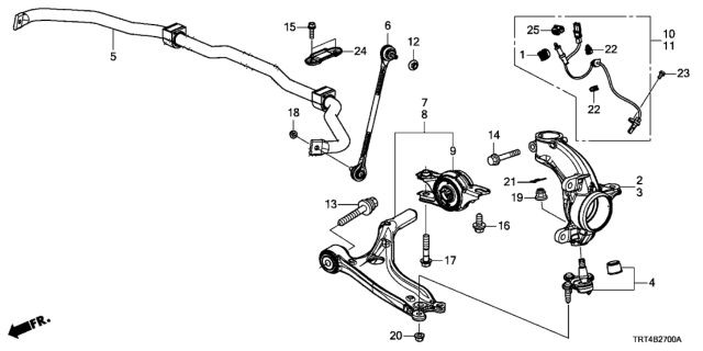 2017 Honda Clarity Fuel Cell Bracket Compliance Complete Diagram for 51395-TRT-A00