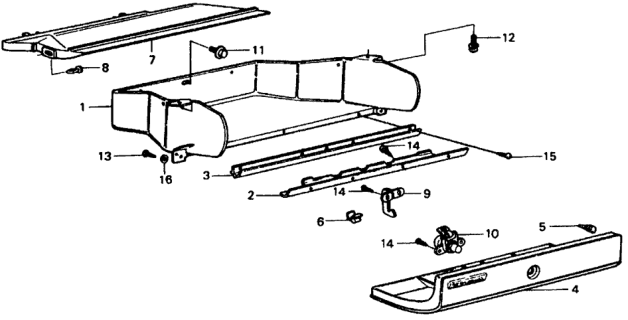 1979 Honda Civic 3 Door ** (1200) ** 4MT Glove Box Diagram