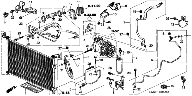 2002 Honda Civic Pipe, Receiver Diagram for 80341-S5A-A01