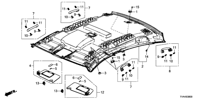 2020 Honda Accord Roof Lining Diagram