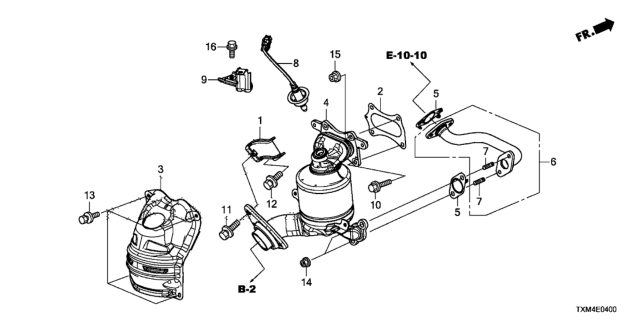 2020 Honda Insight Converter Complete, Cc Diagram for 18190-6L2-A00