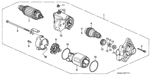 1998 Honda Accord Yoke Diagram for 31206-P54-013