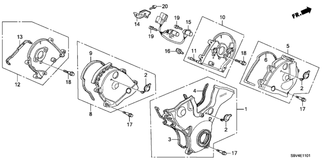 2003 Honda Pilot Timing Belt Cover Diagram