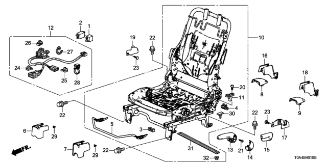2016 Honda CR-V Sensor, Seat Position Diagram for 81550-SNA-A01