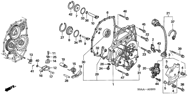 2006 Honda CR-V Left Side Cover Diagram