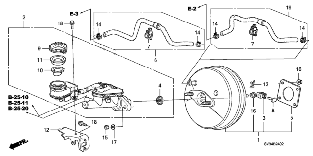 2011 Honda Civic Brake Master Cylinder  - Master Power Diagram