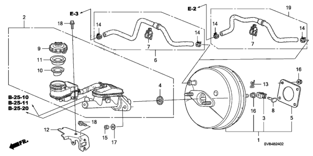 2010 Honda Civic Brake Master Cylinder  - Master Power Diagram