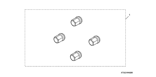 2020 Honda HR-V Wheel Lug Nut Set (Black) Diagram