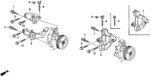 1995 Honda Del Sol P.S. Pump - Bracket Diagram